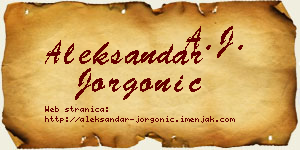 Aleksandar Jorgonić vizit kartica
